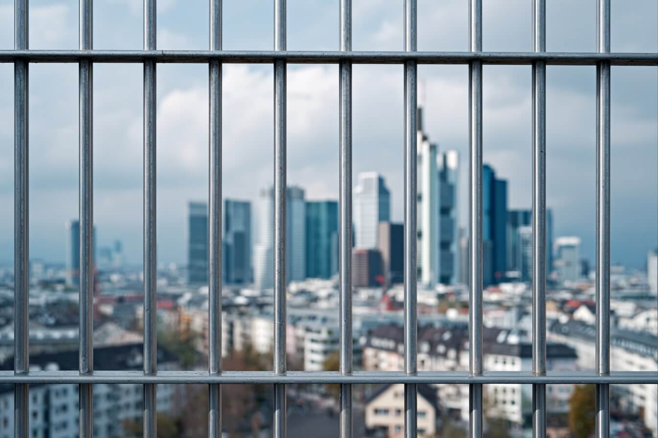 Lamellenzaun im Garten eines Privathaushaltes