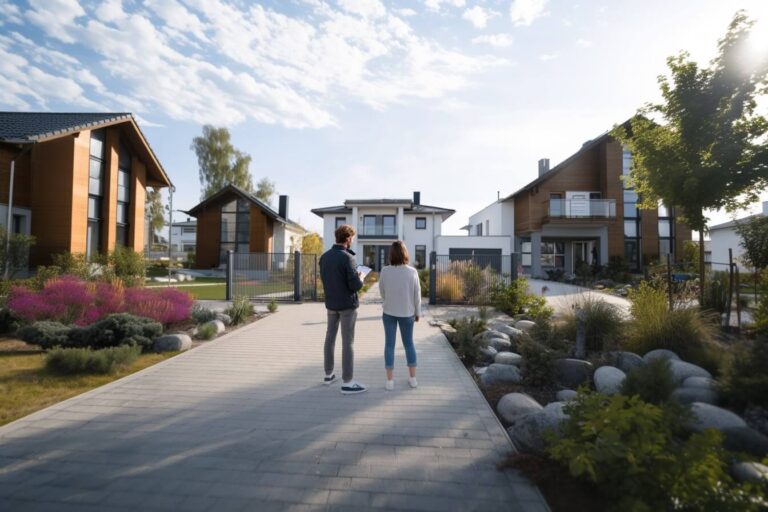 Zaunberatung vor einem Einfamilienhaus mit moderner Zaunanlage in Raunheim