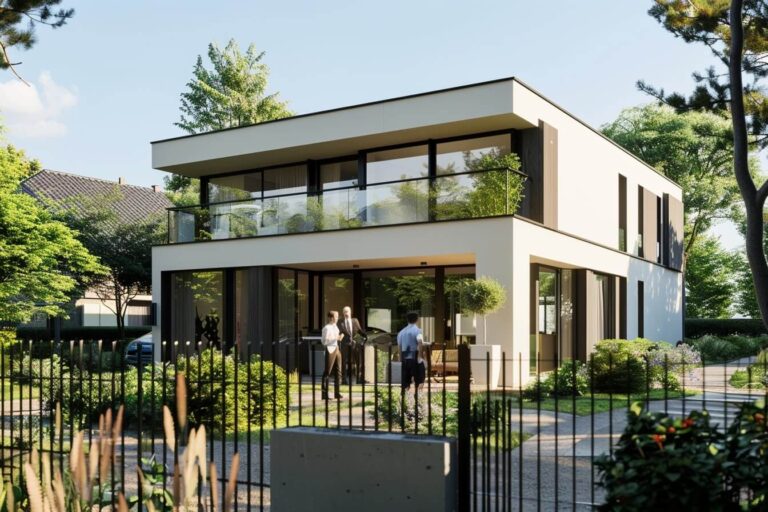 Zaunberatung in Weinheim vor einem Einfamilienhaus mit moderner Zaunanlage